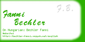 fanni bechler business card